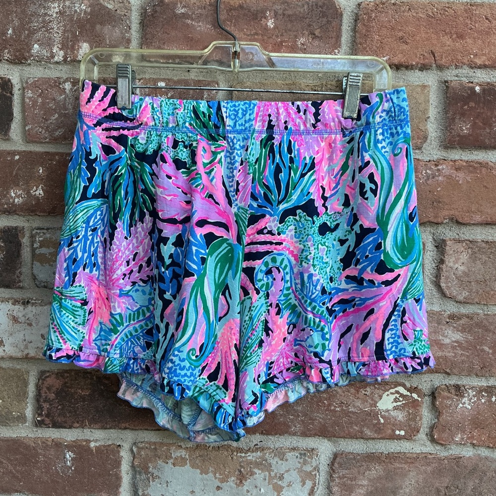 Lilly Pulitzer Pink, Blue & Green Tropical Print Shorts - Picture 3 of 3